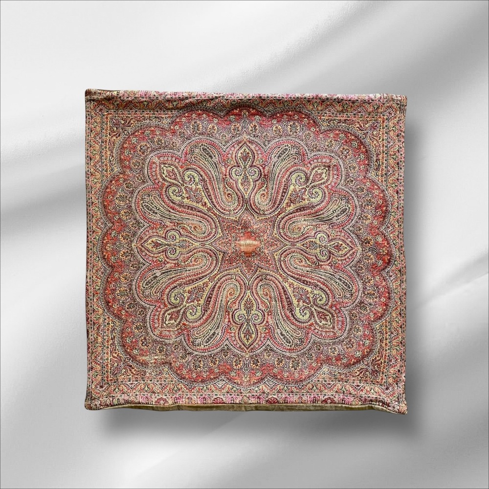 Pottery Barn 25" Tapestry Pillow Cover Paisley‎ Medallion Velvet Back
